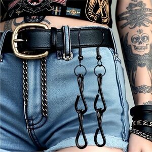 5 For $25💫Alternative Grunge Black Chain Links Dangles